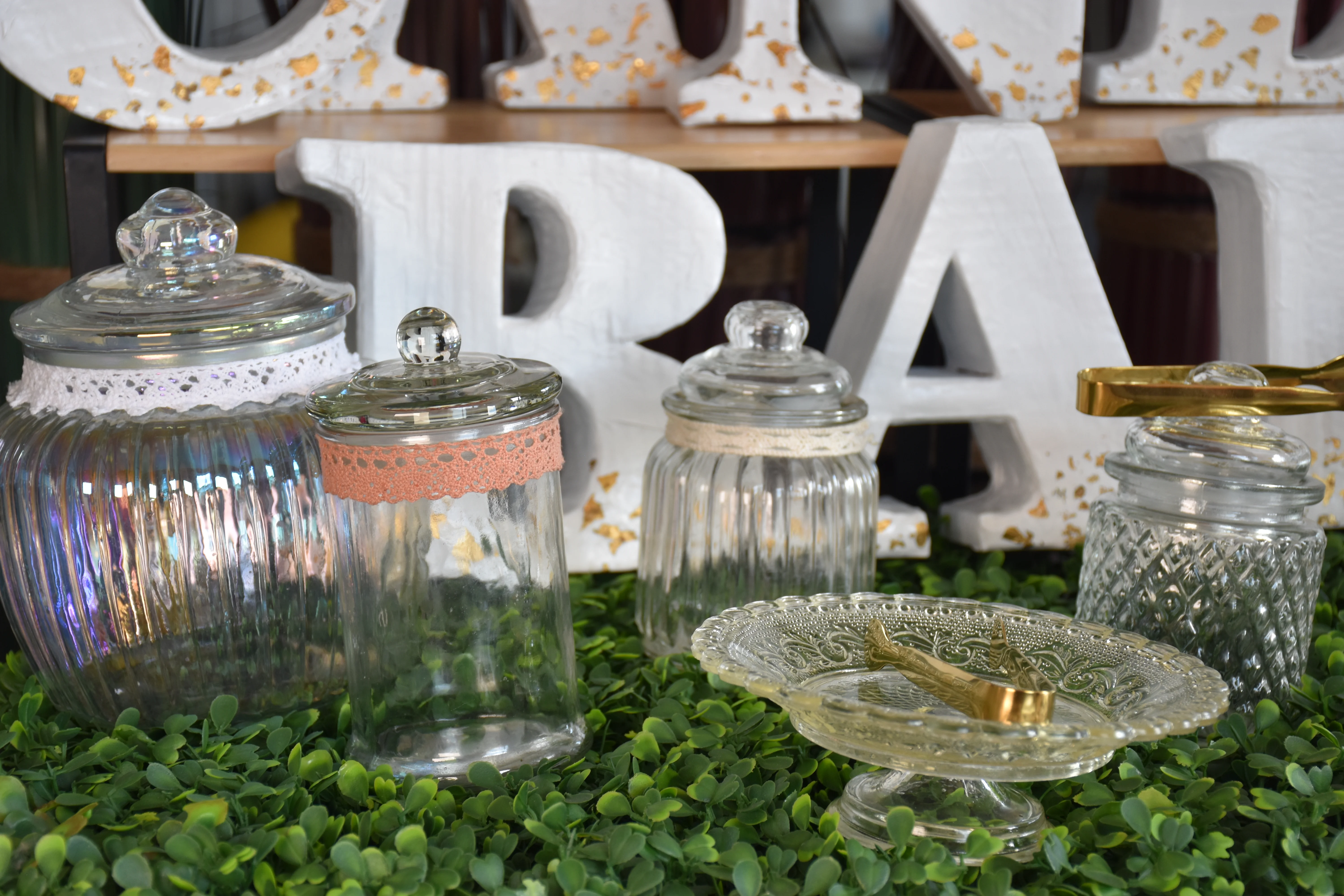 Kit candy bar complet avec bonbonnières en verre